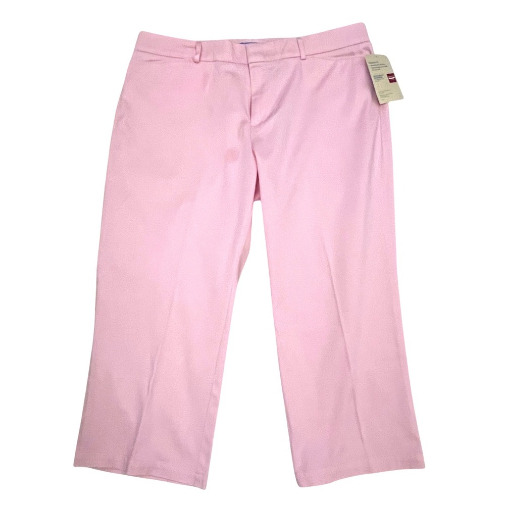 Dockers Women Pastel Pink Metro Cropped Capri Pants Nouveau Fit Size 16 New